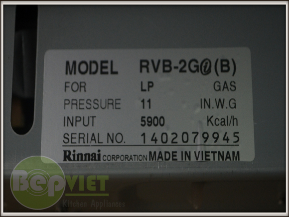 bếp gas âm Rinnai RVB - 2Gi(B)